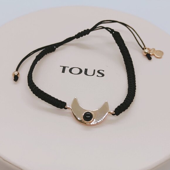 TOUS Bracelet Rose Vermeil Silver Super Power Bracelet with Cord and Spinel - Picture 3 of 9